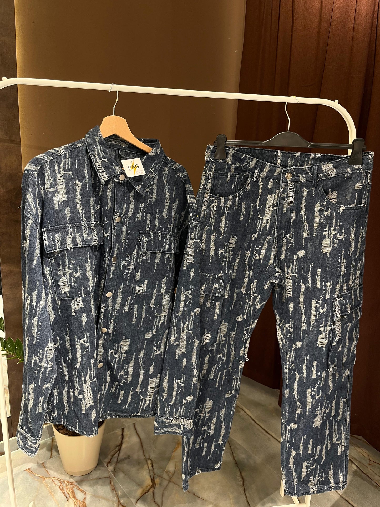COORDINATO DENIM STRAPPATO