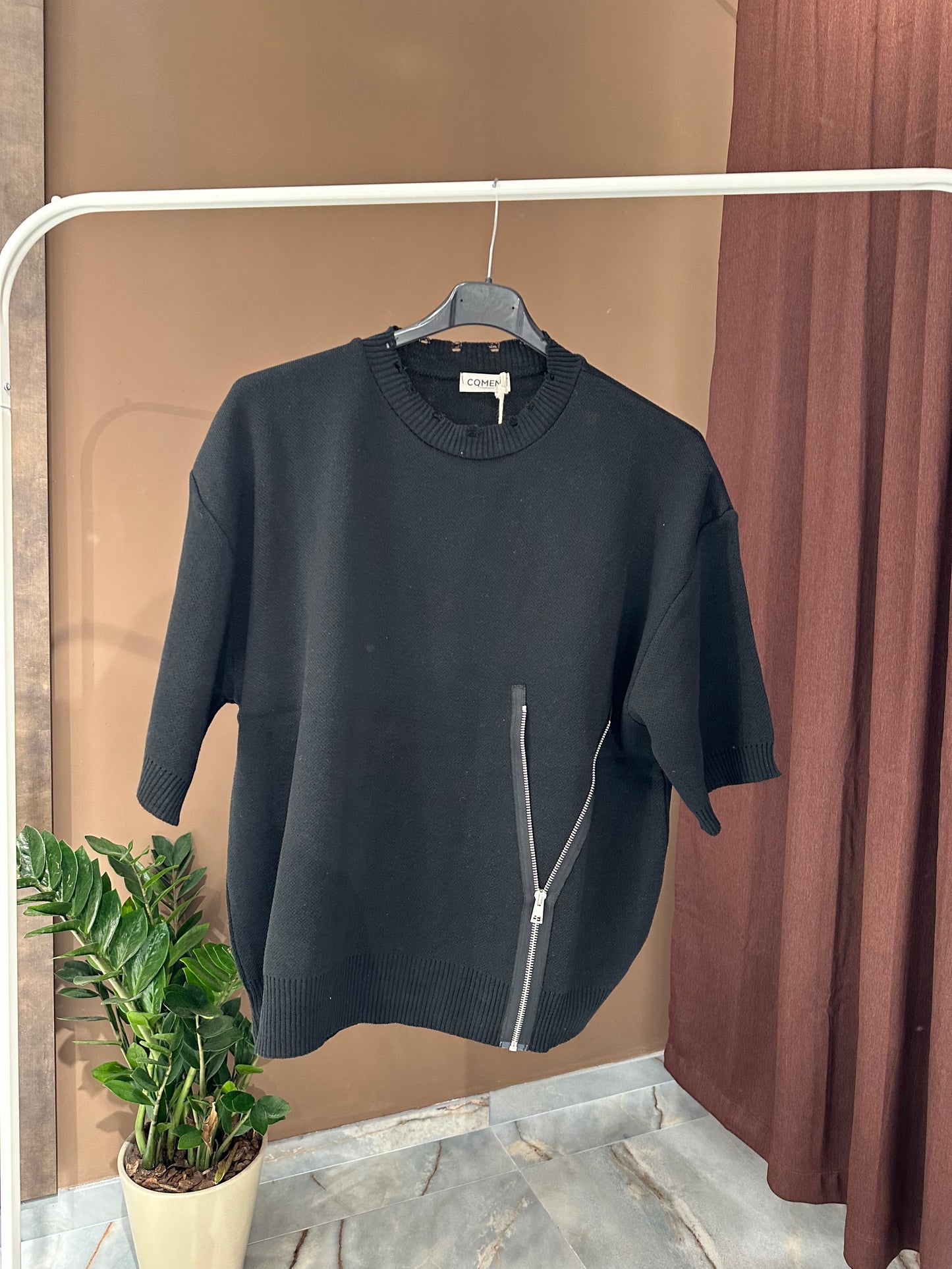 T SHIRT ZIP BLACK
