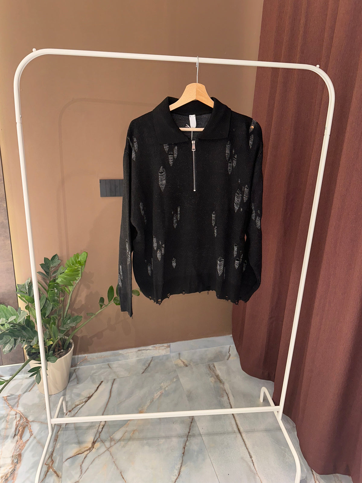 POLO ZIP SFILACCIATA