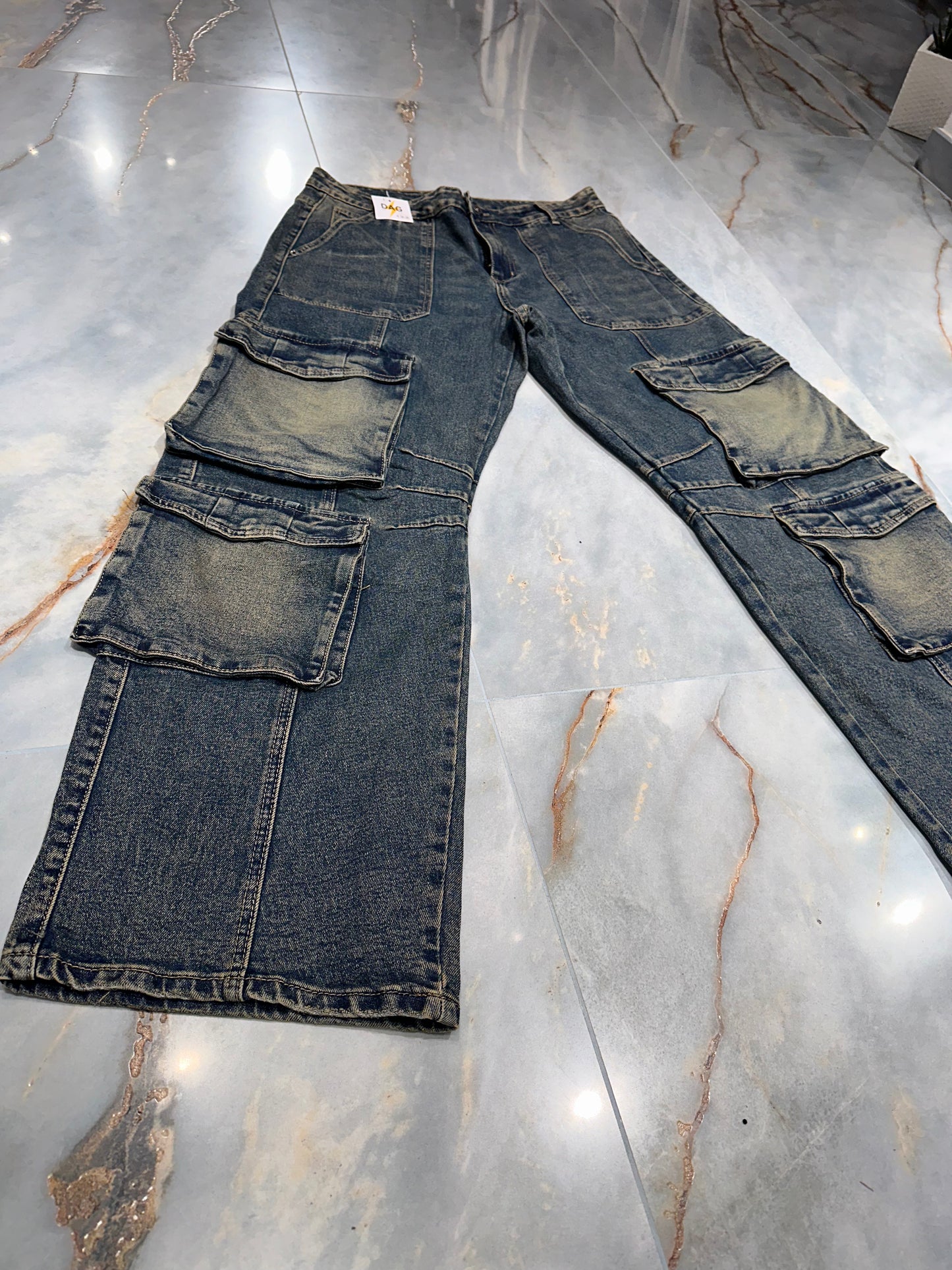 JEANS CARGO SABBIATO