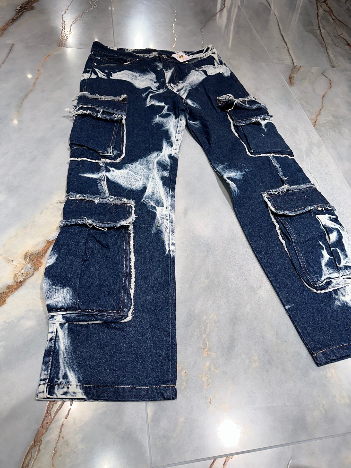 JEANS CARGO SLAVATO SFRANGIATO