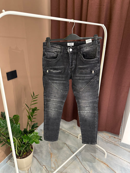 JEANS BIKER BLACK