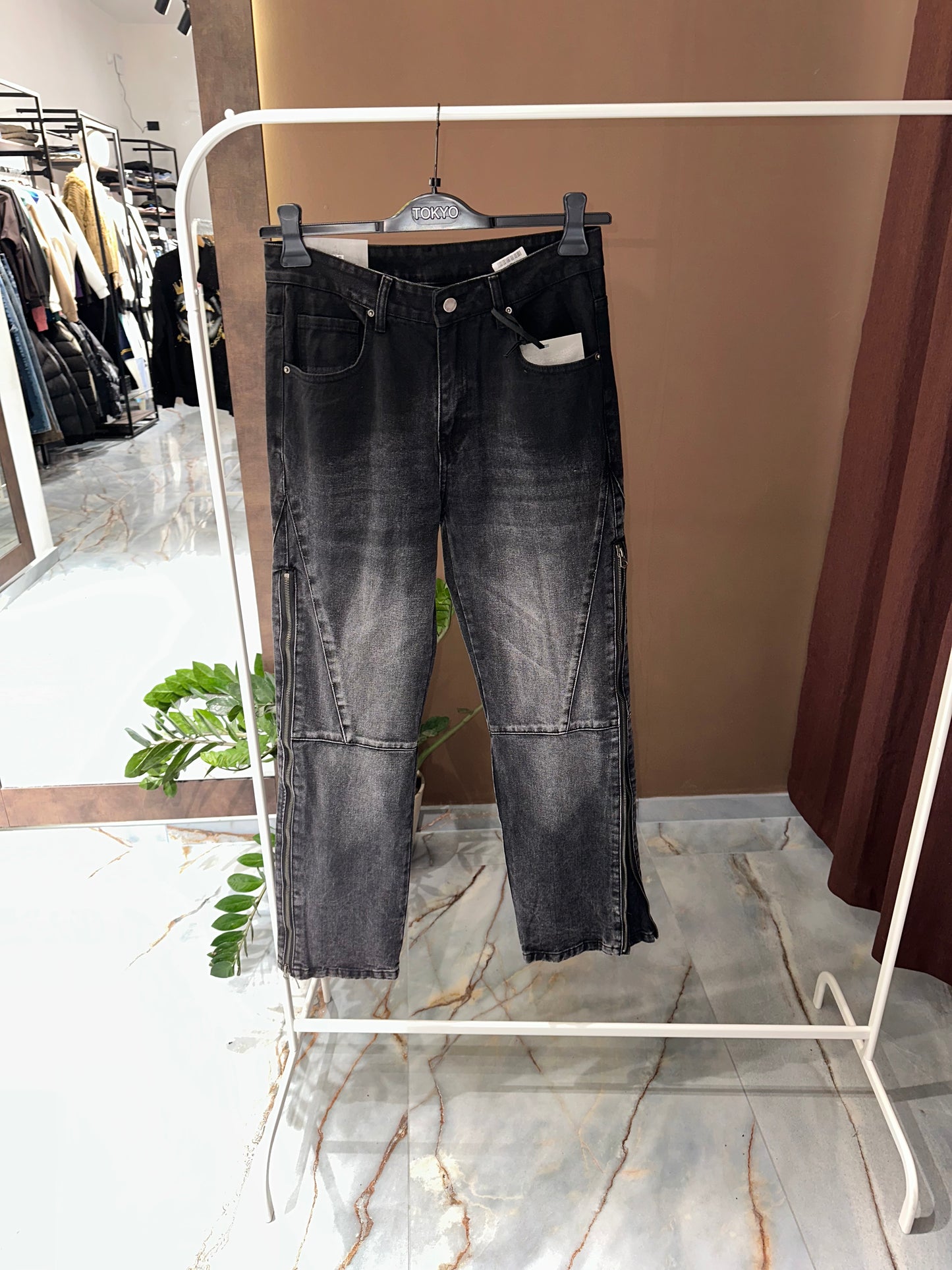 JEANS SFUMATO ZIP
