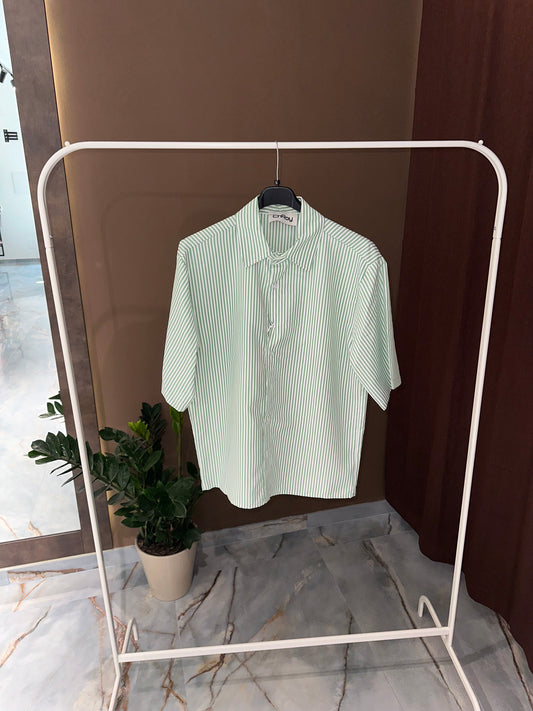 CAMICIA A RIGHE VERDE