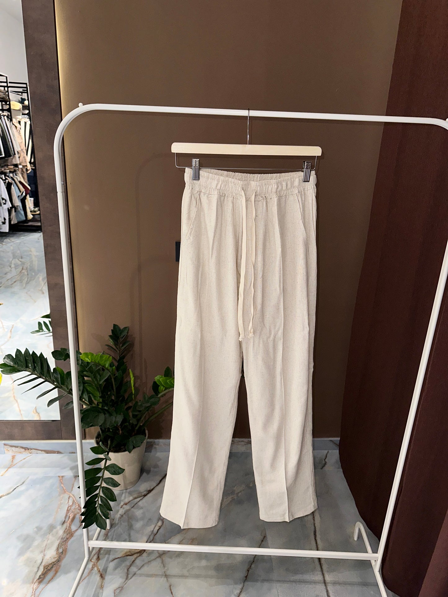 PANT PALAZZO MISTO LINO