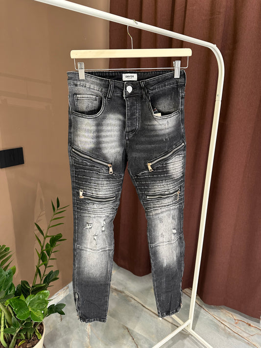JEANS BIKER ZIP FONDO