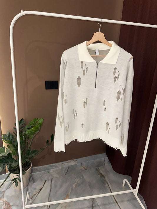 POLO ZIP SFILACCIATA