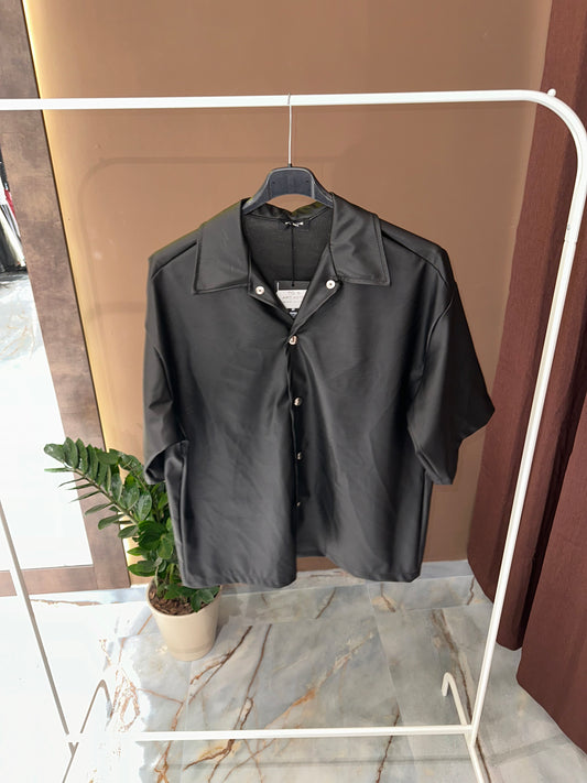 CAMICIA CROP PELLE