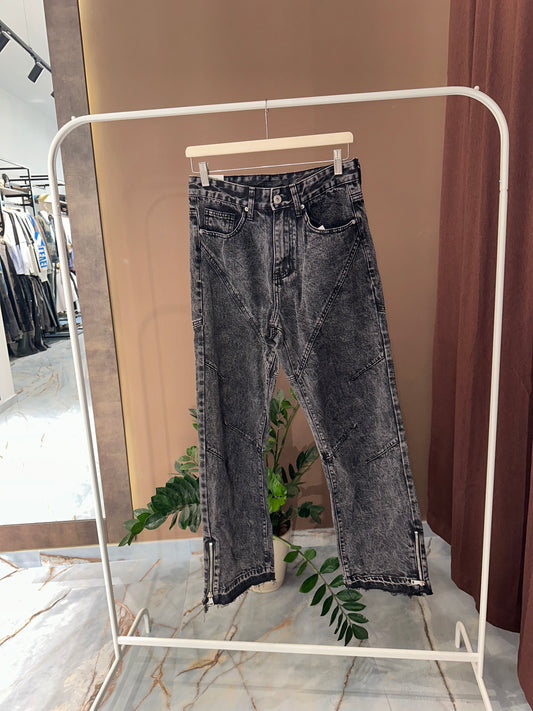 JEANS FLARE ZIP SUL FONDO