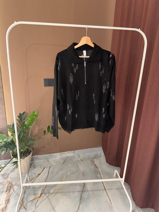 POLO ZIP SFILACCIATA