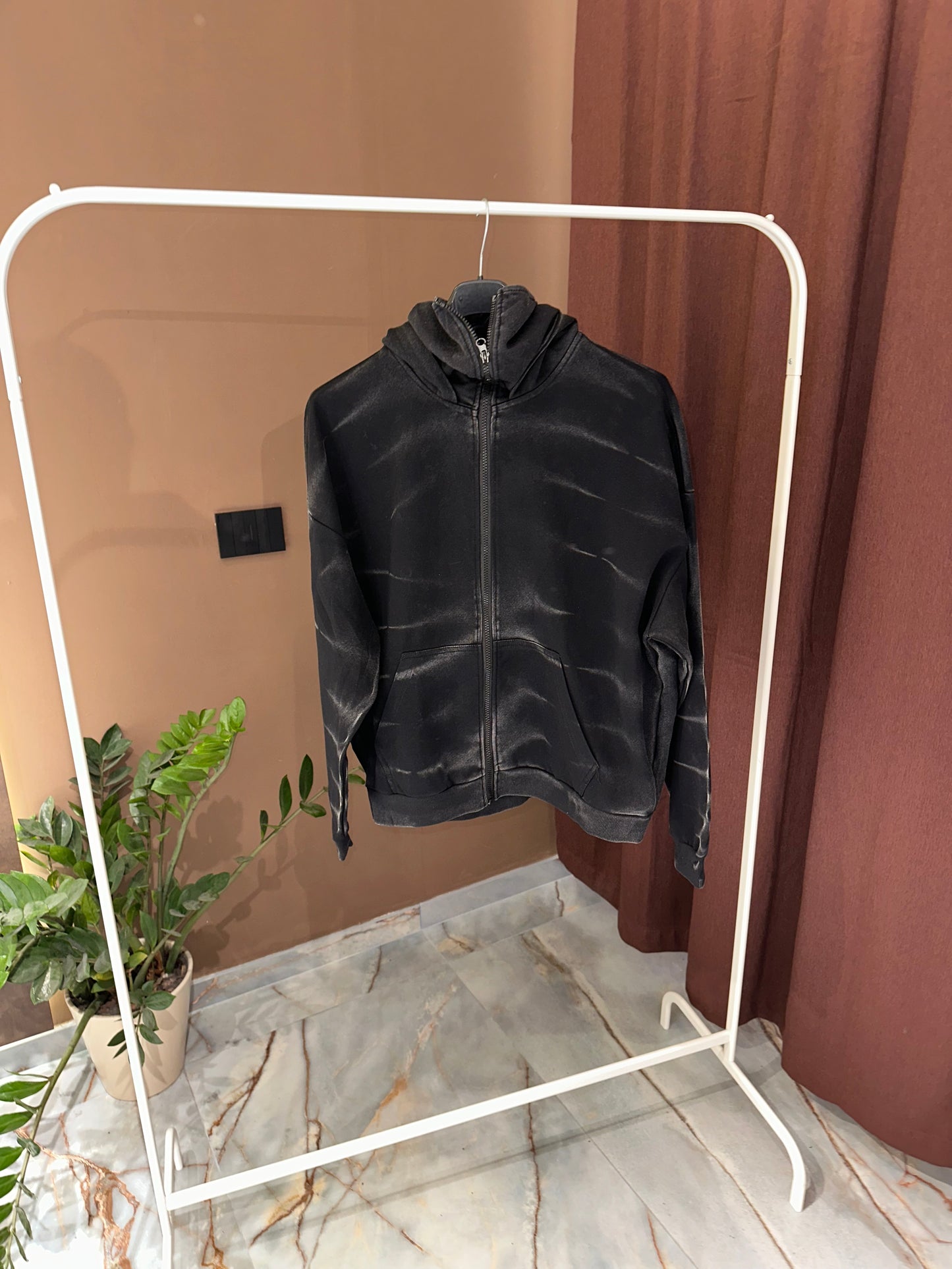 FELPA DOPPIO CAPPUCCIO SFUMATA