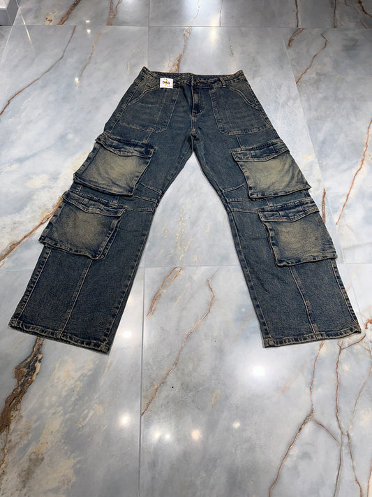 JEANS CARGO SABBIATO