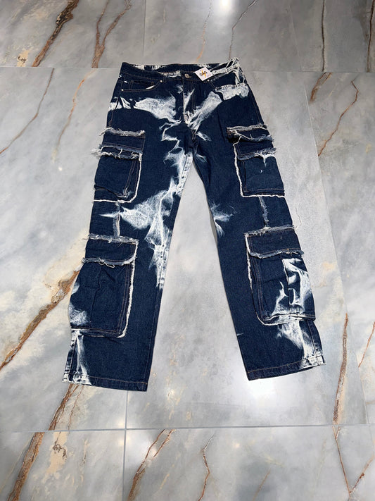 JEANS CARGO SLAVATO SFRANGIATO