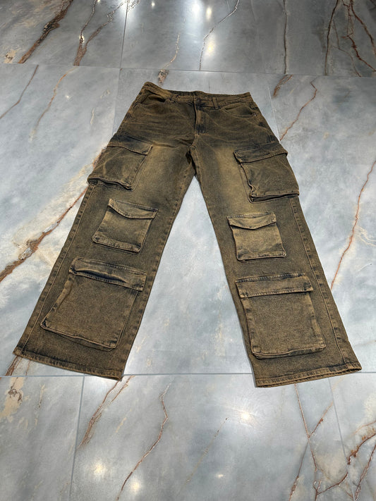 JEANS CARGO SABBIATO