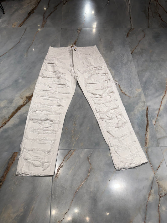 JEANS STRAPPATI WHITE