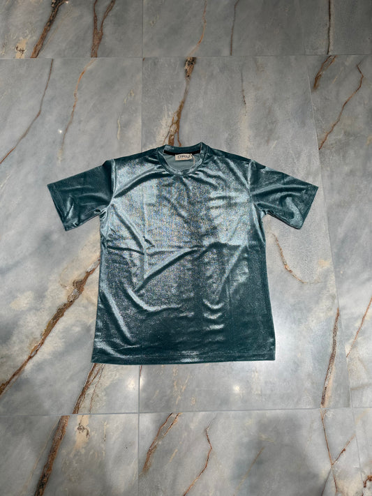T SHIRT PAIETTATA VERDE ACQUA