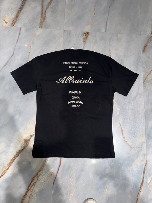 T SHIRT BLACK CON RICAMO ORO