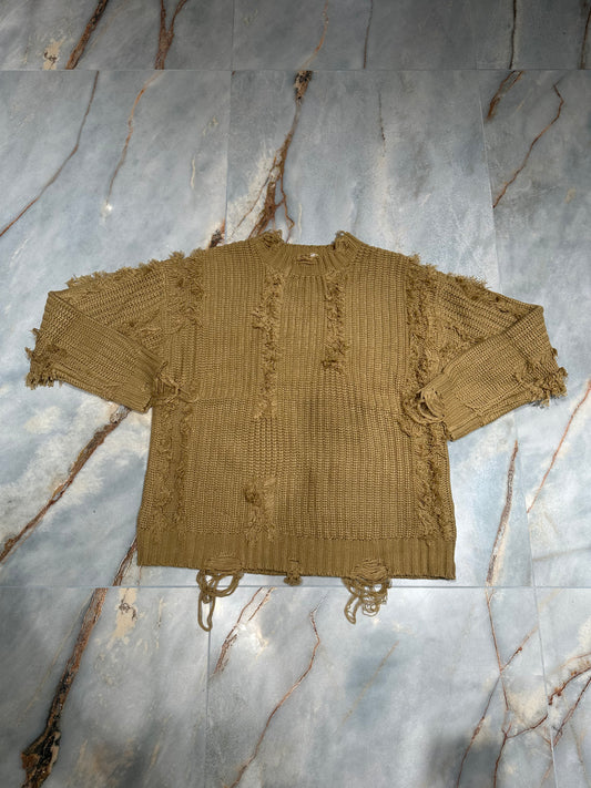 MAGLIONE SFILACCIATO BROWN