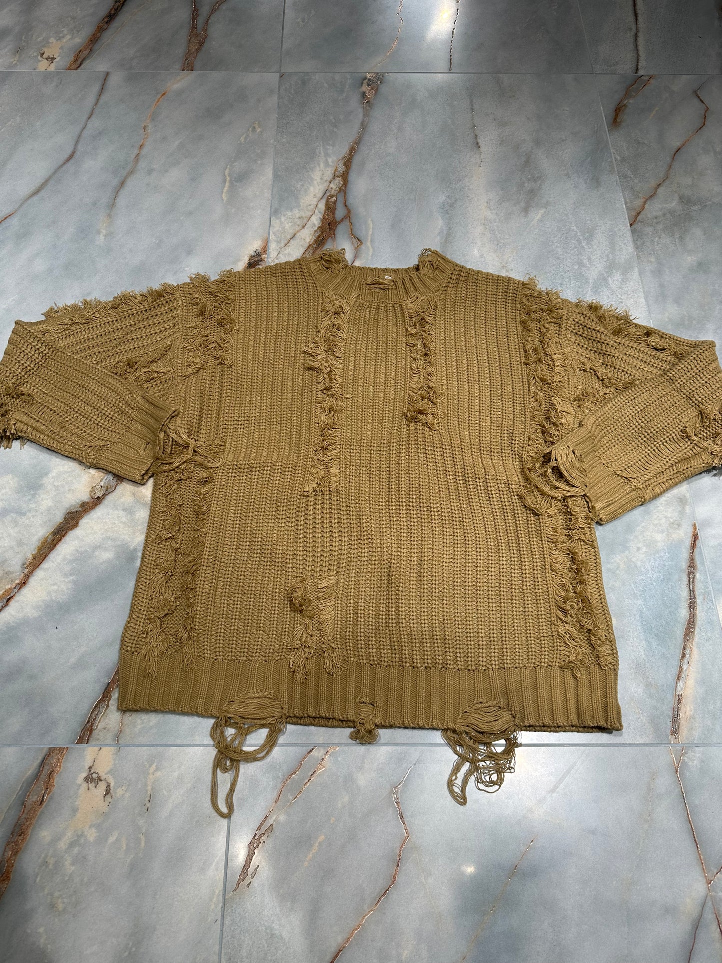 MAGLIONE SFILACCIATO BROWN
